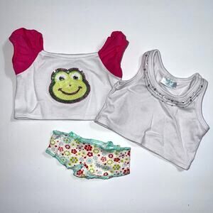 Build A Bear Workshop Sequin Frog Shirt Flower Underwear Sequin Tank Top Setof 3